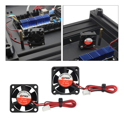 // 2 Peças 12v Dc Sem Escova De Resfriamento Fan 30x30x10mm