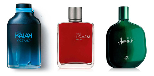 Natura Kit 3 Perfumes Masculinos Kaiak Homem Humor