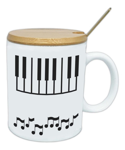 Notas Musicales De Piano Y Teclado De Piano, Divertidas Taza