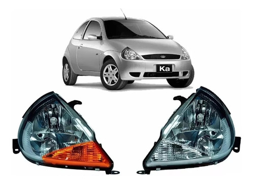 Combo Ford Ka Optica Y Faro Tras. 97 Al 2007 Ambar Cristal