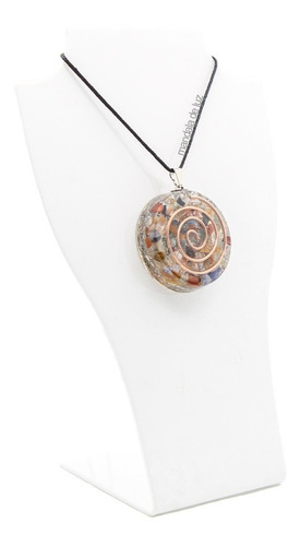 Colar Orgonite Pedras Resina Cobre Amplitude Cristais Mistos