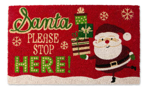 Felpudo De Navidad Para Puerta 43 X 74 Cm Santa Stop Here