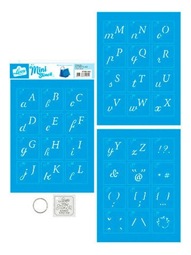 Kit Mini Stencil Alfabeto Cursiva- Stmi2-002
