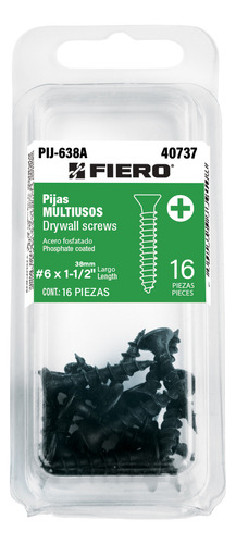 16 Pijas Multiusos, #6 X 1-1/2 40737 Fiero