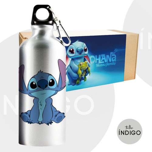 Caramañola 600ml Stitch  + Empaque Personalizado Artesanal