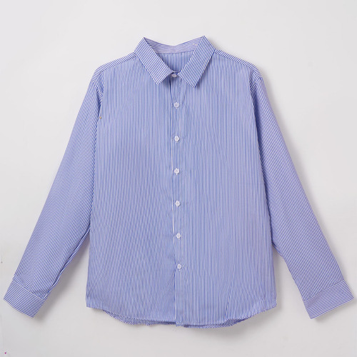 Blusa Casual Masculina Listrada Com Lapela E Manga Comprida