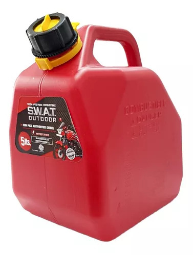 Bidón 5 Litros Nafta Diesel Homologado Manija Swat Outdoor Color Rojo