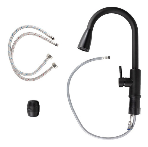 Cnx Mezcladora Flexible Monomando Para Fregadero Negro