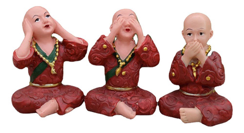 3 Estatuas De Monje De Buda Budismo Creativo Para Regalos De