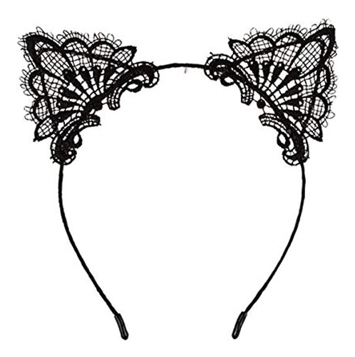 Diadema De Encaje Con Orejas De Gato