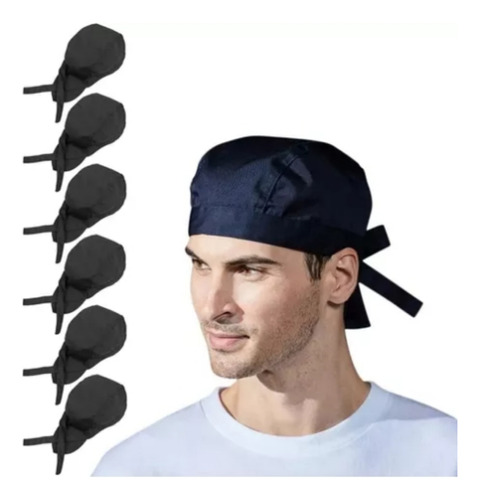 Gorros Cofia Para Chef, Cocinera, Mesero Algodón 6 Pack