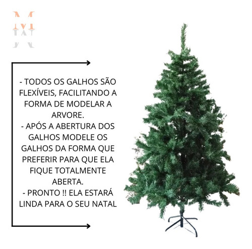 Arvore De Natal Pinheiro 180cm Luxo Natalina 650 Galhos | Parcelamento sem  juros