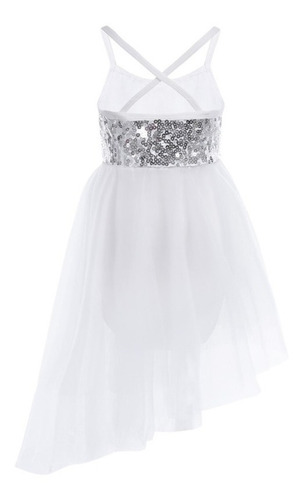 Imagem 2 de 5 de Vestido Infantil Ballet Bailarina Luxo Saia Assimétrica Tule