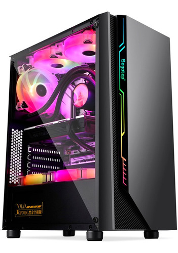 Gabinete Chasis De Computador Gamer Rgb Atx+ 1ventilador Led