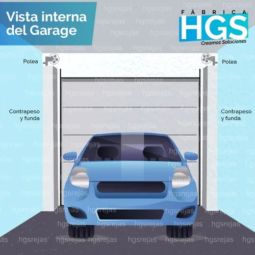 Portón Garage Levadizo Automático 240x200 Chapa 18 Artística