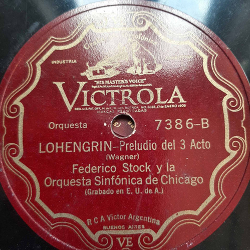 Pasta Federico Stock Orq Chicago Wagner Victrola Tc35