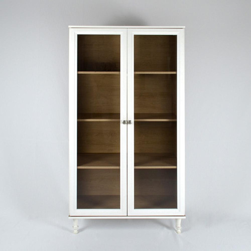 Ditália E-957 estante para livros 2 portas vidro Branco