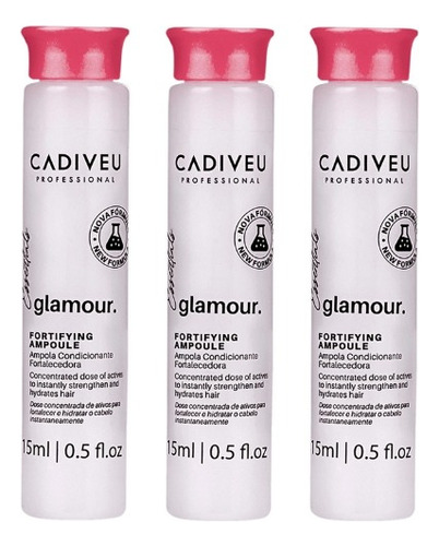 Kit 3 Ampola Capilar 15ml Cadiveu Glamour Essentials