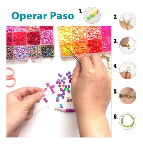 Lictinx Kit de Pulseras Arcillo Coloridas de 7300 Pcs para Bisutería Padres y niños manualidades hacer Bisutería