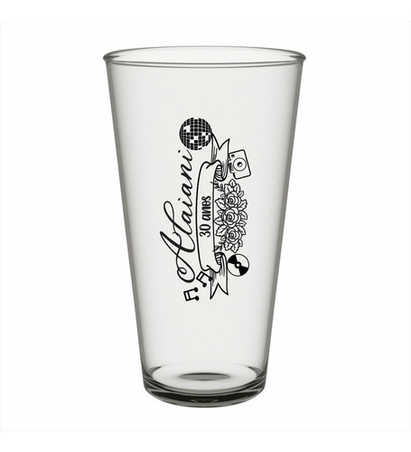 Kit 25 Copos Festa Caldereta 390ml Acrílico Personalizados Cor Cristal