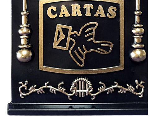 Caixa Carta Real Plastico Pombo N26p Preta Pequena 448