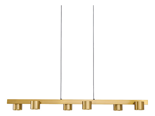 Luminária Pendente 6 Leds Dourado 30w 120cm