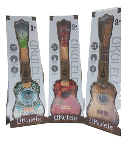 Imagen 5 de 10 de Ukelele Guitarra Infantil Juguete Diseño Retro Con Correa Ed