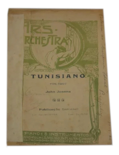 Partitura Tunisiano Fox Trot John Joana 1926 *