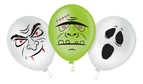 Balão - Bexiga Monstros Do Halloween - 25 Unidades