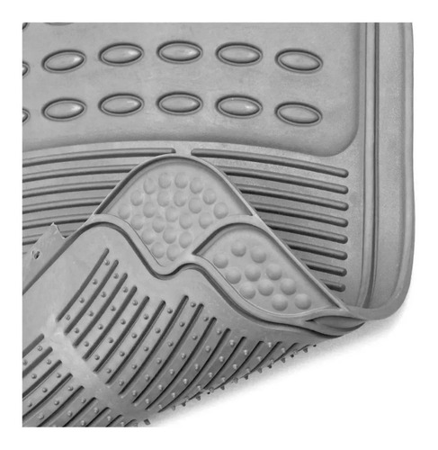 Imagen 3 de 7 de Cubre Alfombra Goma Pesada Universal 3 Piezas Gris Auto Cami