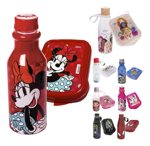 Kit Lancheira Garrafa De Água Sanduicheira Escolar Infanrtil