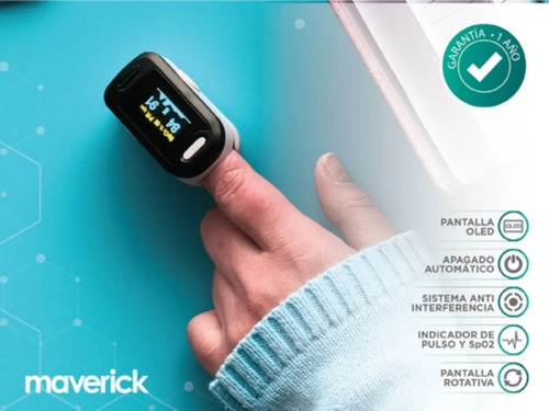 Imagen 3 de 3 de Oximetro Saturometro De Dedo Con Curva Contec Maverick