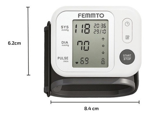 Imagen 6 de 9 de Tensiometro Digital De Muñeca Automático Femmto Yk-bpw3 Sensor De Posicionamiento De Brazo