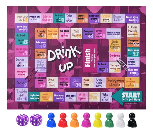 Juego De Mesa Para Beber Netanico Tipsy Con Alfombrilla De P