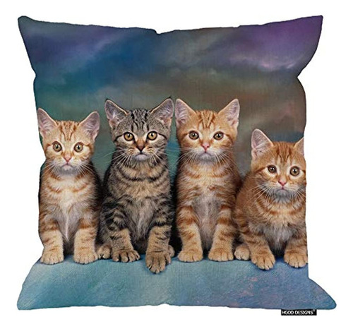 Hgod Designs Kitten Series Cute Cat Funda De Almohada Diseño