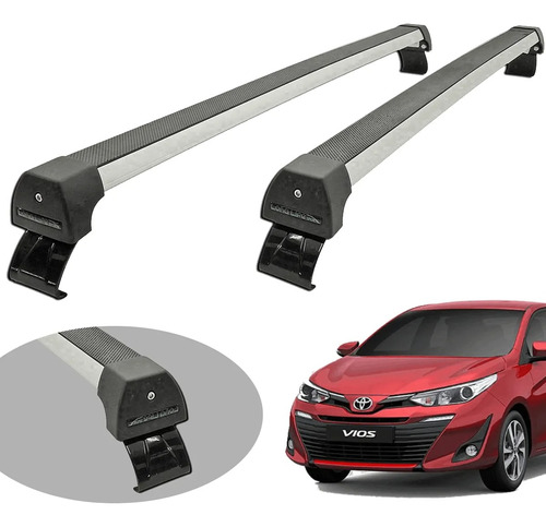 Rack De Teto De Alumínio Toyota Yaris 4 Portas 2019 A 2024