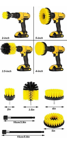 Imagen 4 de 10 de Set De 12 Cepillos Taladro Tapiz Limpieza Automotriz Hogar