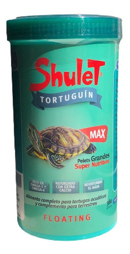 Imagen 1 de 1 de Alimento Pelets Tortugas Grandes Shulet Tortuguin Max 380 Gr