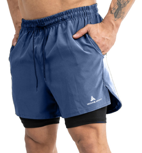 Short Con Calza Urban Luxury Hombre Azul - Shlybccmicro Cuo