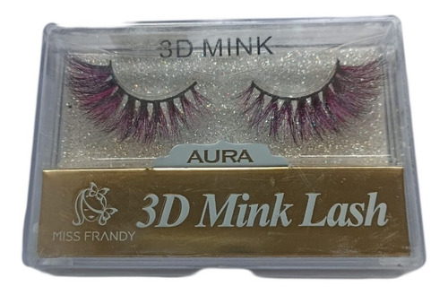 Cílios Postiços Coloridos Aura 3d Mink Lash - Fibra Premium