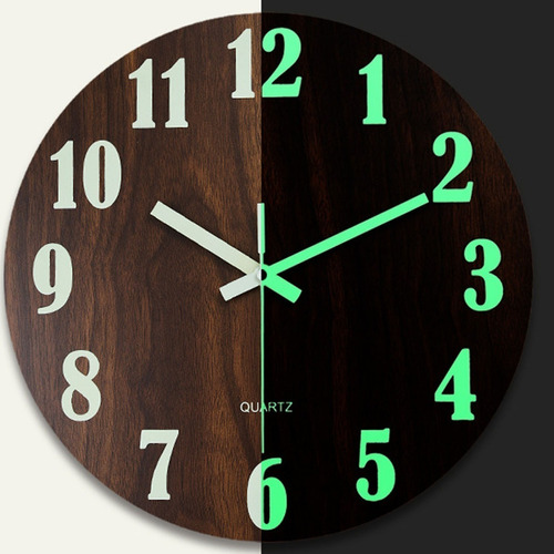 Reloj De Pared Moderno Con Luz Nocturna, Reloj De Pared Sile