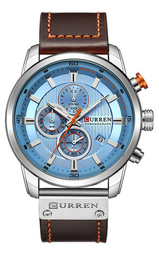 Reloj Curren Technos 8291 Azul Y Plateado Para Hombre