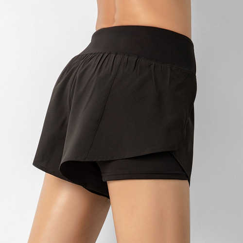 Pantalones Cortos Para Correr 2 En 1 Para Mujer Con Bolsillo