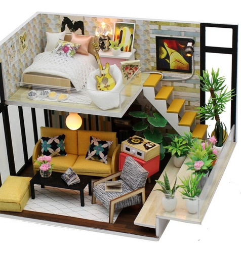 Para Diy Casa De Muñecas Juguete Miniatura De Kitloft /