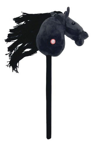 Bastón De Peluche Para Montar , Cabeza Cosida A Mano, Negro