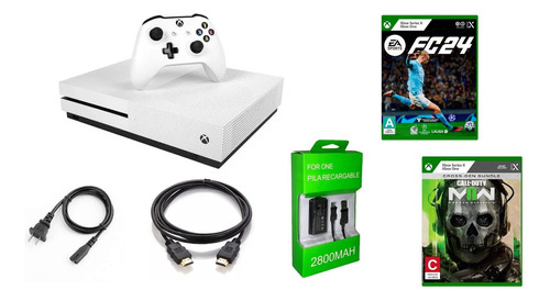 Xbox One S 500gb 2games Fc24 Y Mw2 Kit Juega Carga  (Reacondicionado)