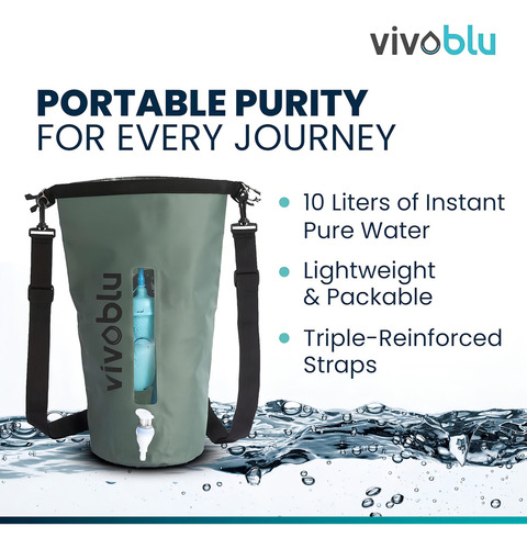 Vivoblu Freedom Bundle: Vivoblu Core Family Filter And Water Bladder With Filter Combo- Filtro De Agua Por Gravedad Para Purificación De Emergencia: Mejora Tus Artículos De Preparación Para