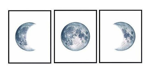 Moon Decor Wall Art Print Set  Carteles De Fases Lunare...