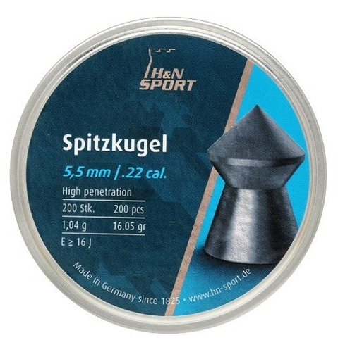 H&n Spitzkugel 5,5mm 200pc 16.05gr Xchwsc