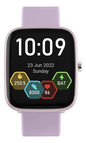 Estojo roxo Mobo Whip Smartwatch 1.83 pulseira roxa moldura roxa